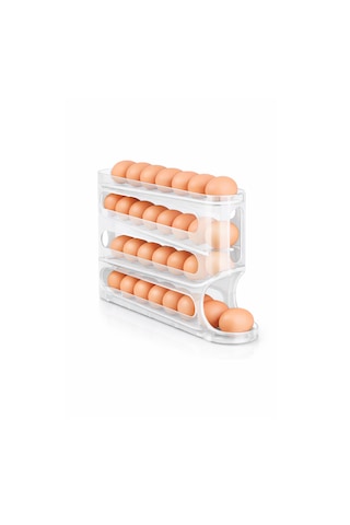 Microcase Abs Plastik Dolapiçi Yuvarlanır Tip Yumurta Organizer Ve Standı Al5452 Şeffaf
