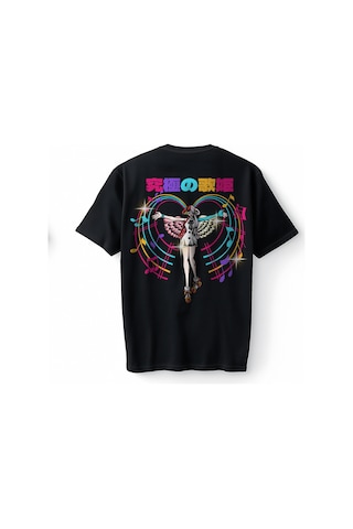 Bumeta Ultimate Idol Anime Music Oversize Unisex Tişört T-shirt Siyah