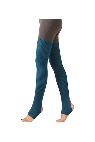Teltree Kış İçin Akrilik 75cm Uzunlukta Kalın, Açık Ayaklı-açık Topuklu, Sporcu Ve Dansçılar İçin Bilek Uzatmalı Bilekli Legging Çorabı 148g Mavi