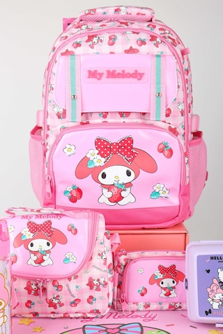 X Dekomus Lisanslı My Melody Sweet Berry Collection Okul,termoslu Beslenme Ve Kalem Çantası,beslenme Kabı,matara Açık Gri