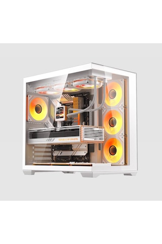 Zoko Emperor Beyaz 7x12cm Argb Fanlı Atx Gaming Akvaryum Kasa