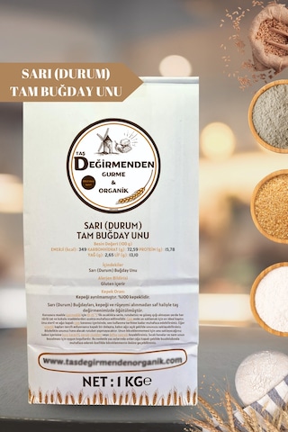 Sarı (Durum) Tam Buğday Unu - 1 Kilo