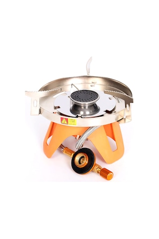 Kosona Taşra Kampı İçin Taşınabilir Tek Fırın, Rüzgar Engeli Seçenekli , Dışarıdaki Gaz Çanakçığı, 1800w, Paslanmaz Çelik Çok Renkli