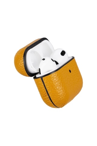 Bouletta Juni Apple Uyumlu AirPods 3.nesil Deri Kılıf Fl12 Sarı