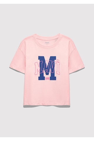 Mavi - M Logo Baskılı Pembe Tişört 7610390-71007 Pembe