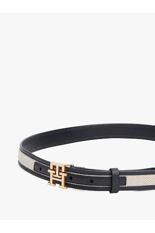 Tommy Hilfiger Th Logo 2.5 Canvas, Dw6 Siyah Kadın Kemer