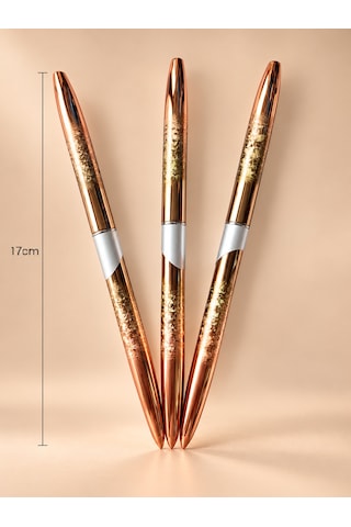 3'lü Kapaklı İnce Nail Art Detay Çizim Ve French Fırça Seti Bronz Lın-006