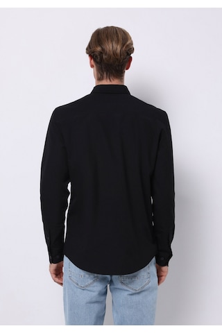Colin's Colins Slim Fit Shirt Neck Düz Erkek Siyah Uzun Kol Gömlek Cl1070376 Q1.v2 Blk Siyah