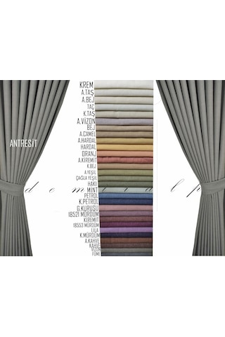 Milpa Keten Fon Perde.Farklı Ölçü Ve Pile Seçeneği 30 Renk