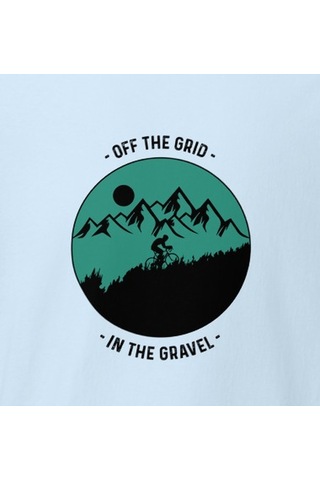 Wildstyle Off The Grid Gravel Dağ Bisikleti Doğa Macera Baskılı Unisex Bisiklet Yaka Pamuklu Tişört Bebek Mavisi