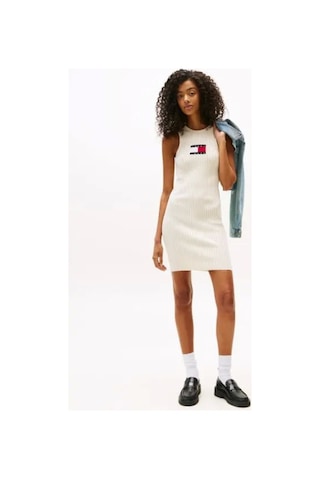 Tommy Jeans Tjw Flag Sweater Mını Dress Ext Kadın Beyaz Elbise Dw0dw20877ybl Beyaz