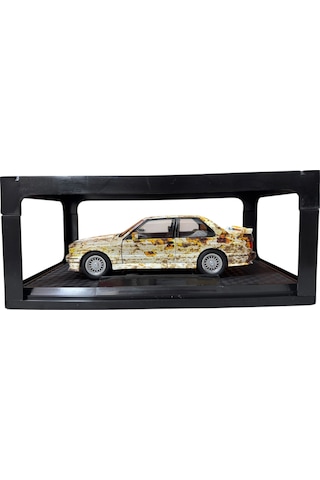 1:24 Metal Model Koleksiyon Araba Bmw M3 Paslı Görünümlü 19 Cm Döner Ön Tekerler