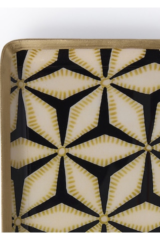 Yargıcı Geometrik Desenli Alüminyum Dikdörtgen Tepsi 15x10x1 Cm 26knhs1029c St