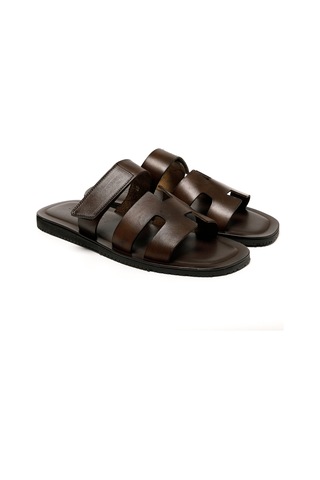 The Sandals Factory Dark Brown Sandalet Erkek M7897 The Sandals Factory Leather Upper Sandals Dark Brown