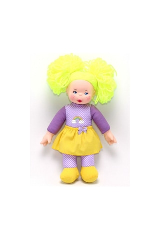Rengarenk Sevimli Bez Bebek 30 Cm - Sarı Renk Rengarenk Sevimli Bez Bebek 30 Cm - Sarı Renk