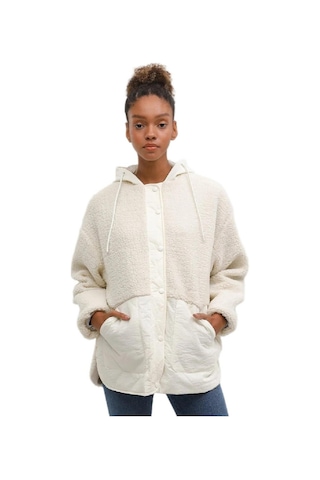 Lumberjack Ct2008 Hannah Teddy Jacket Krem Kadın Ceket Krem
