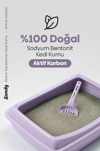 Sandy Aktif Karbonlu Ekstra Topaklanan Kedi Kumu 2 x 10 KG