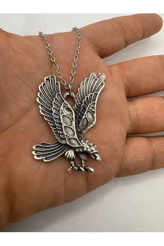 Uçan Kartal Figürlü Unisex Kolye Güç Ve Özgürlüğü Temsil Eden Şık Tasarım - 60 Cm Zincir Çok renkli