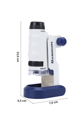 Taşınabilir Işıklı Stantlı Çocuk Mikroskobu 60x 120x, Stem Eğitim Ve Keşif Seti