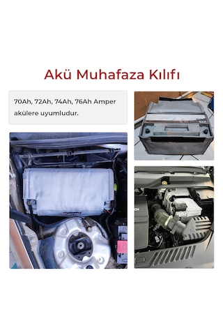 Akü Muhafaza Kılıfı - Gri- 70ah-72ah-74ah-76ah Amper Uyumlu