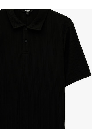 Koton Regular Fit Kısa Kollu Düğmeli Polo Yaka Tişört Siyah 6sam10067mk Siyah
