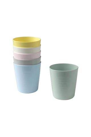 Ikea Kalas 6'lı Meşrubat Bardağı 230 Ml Beyaz Mavi Gri Sarı Çok Renkli