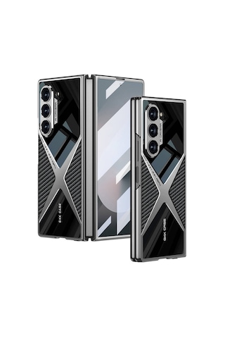 Galaxy Uyumlu Z Fold 6 Kılıf Ultra İnce Kamera Korumalı Pc + Karbon Arka Yüzey Zore X-pro Kapak