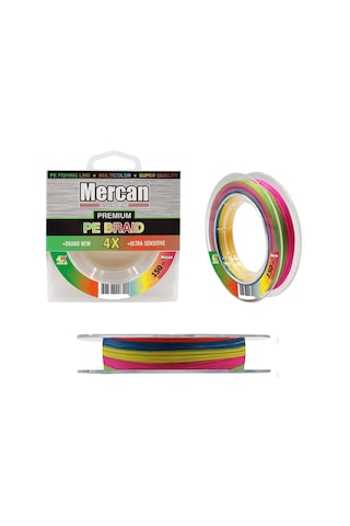 Mercan Premium Pe 4X Örgü İp 150 M Multı Color Makara Misina