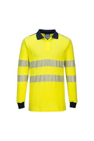 Portwest Fr702 - Pw3 Fr Modaflame Hi-vis Polo Yaka Tişört Yanmaz Alev Almaz Sarı