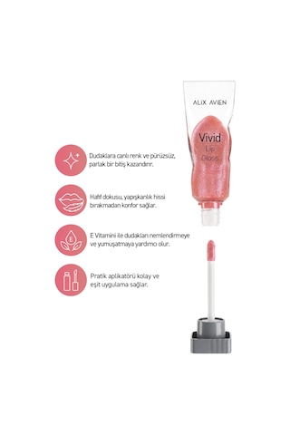 Parlak Bitişli Nemlendirici E Vitaminli Dudak Parlatıcı - Vivid Lipgloss 103 Crystal Violet Pembe