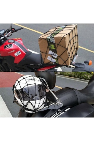Bagaj Filesi Motosiklet Kask Filesi 40Cmx40Cm 4Mm Depo Filesi Siyah