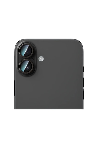 Apple Uyumlu iPhone 16 Caseworld Karbon Fiber Serisi Anti Reflective Ultra Clear Full Kamera Lens Koruyucu Siyah