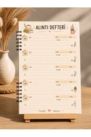 Alıntı Defteri, A5 Boy, Spiralli Defter Çok Renkli