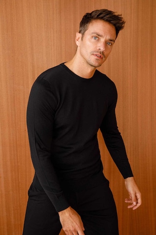 Desen Triko Erkek Basic Sıfır Yaka İnce Triko Kazak 02421603 Siyah Siyah