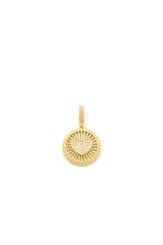 Ajda Charm Çelik Altın Kaplama Kadın Yuvarlak Kalpli Model-chr-112 Gold