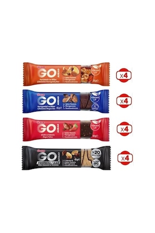 Ülker Go Ahead Karma Paket Protein & Meyve Bar, 16 Adet
