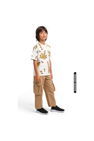 Xo Kids Oversize Fermuarlı Kargo Çift Cepli Geniş Paçalı Erkek Çocuk Pantolon 5-14 Yaş 2421