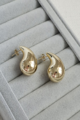 Kadın Küpe Kararmaz 14k Renk Vip Seri Marka Model 3cm Küpe Altın