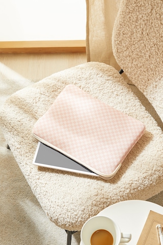Ocean Home Textile Su İtici Leke Tutmaz Pembe Dama Desen Tablet Taşıma Çantası / Kılıfı 32.5 X 24 X 2 Cm Tablet Kılıfı