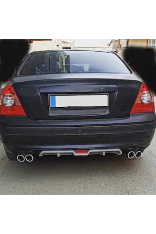 Oto H.i.t. Hyundai Elantra Uyumlu Body Kit Difüzör 4 Çıkış Gri Yuvarlak