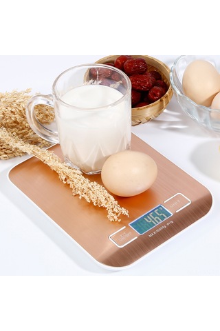 Kosona Gümüş Pembe 5kg/1g Pilli Mutfak Çelik Dijital Terazi - Hassas Ölçüm, 6 Birim, Otomatik Kapatma, Mini Tahta Terazi Diğer