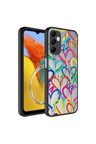 Samsung Galaxy Uyumlu M14 Kılıf Aynalı Desenli Kamera Korumalı Parlak Zore Mirror Kapak