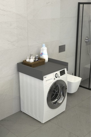 Solvo Banyo Dolabı Çamaşır Ve Kurutma Makinesi Dolabı Antrasit Gri