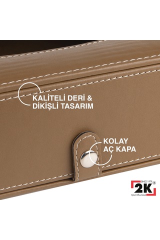 2k Suni Deri Peçetelik Mendil Kutusu 13 24 6 Cm. Vizon Diğer