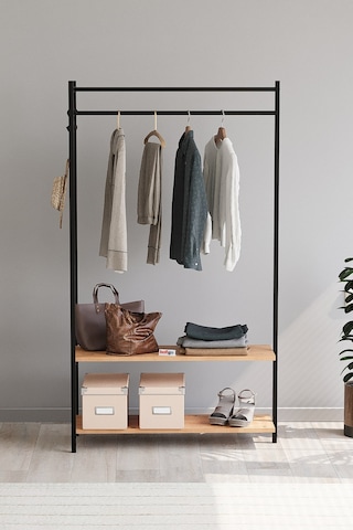 Bofigo Konfeksiyon Askısı Ayaklı Askılık Elbise Askılığı Raflı Askılık Jüpiter Çam Çam