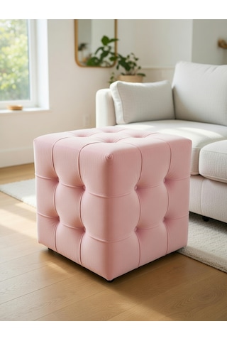 Kardelen Pembe Kare Puf Açık Pembe Kardelen Pembe Kare Puf Açık Pembe
