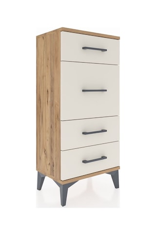 Arges Komodin 4 Çekmeceli 44x30x96 Çam-aytaşı Çam