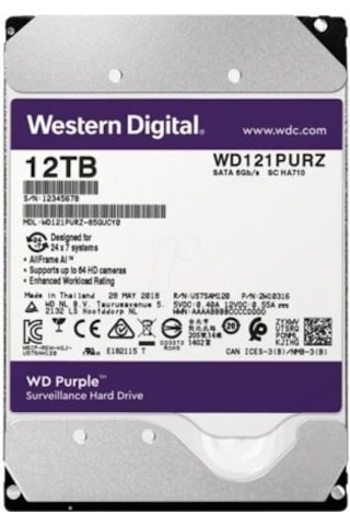 WD WD121PURP 12 TB Purple 3.5’’ 256 MB Hard Disk