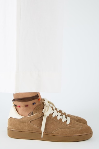 Manijero Krahe Barbella 2 Kadın Hakiki Deri Üç Ayrı Alternatif Bağcıklı Kum-ekru Sneakers