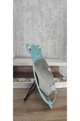 Ayaklı Masa Aynası Kurbağa Makyaj Aynası Açık Yeşil